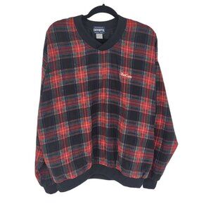 Divots golf mens large plaid long sleeve windbreaker pullover the cape embroider